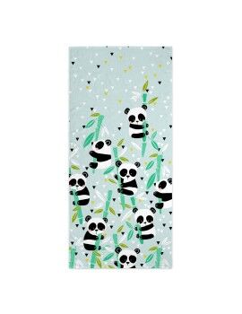 Toalla de baño HappyFriday Moshi Moshi Panda Garden Blue Multicolor 70 x 150 cm