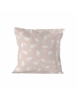 Funda de almohada HappyFriday Basic Kids Clouds Rosa 80 x 80 cm