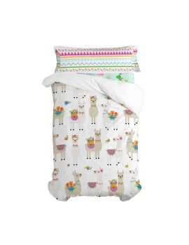 Conjunto de capa de edredom HappyFriday Moshi Moshi Cute Llamas Multicolor 2 Peças