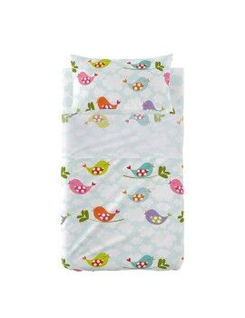 Conjunto de Lençóis para Berço HappyFriday Mr Fox Little Birds Multicolor Berço de Bebé 2 Peças