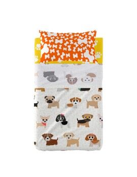 Conjunto de Lençóis HappyFriday Mr Fox Dogs Multicolor Berço de Bebé 2 Peças