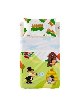 Conjunto de Lençóis HappyFriday Mr Fox Piggys Multicolor Berço de Bebé 2 Peças