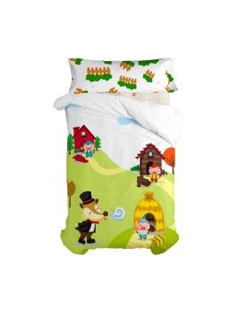 Juego de funda nórdica HappyFriday Mr Fox Piggys  Multicolor Cama de 80/90 2 Piezas