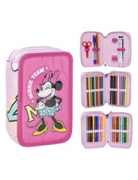 Plumier Triple Minnie Mouse Fucsia 12,5 x 6,5 x 19,5 cm