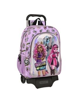 Mochila Escolar com Rodas Monster High Best boos Lilás 33 x 42 x 14 cm