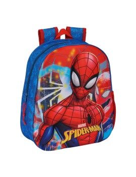 Mochila Escolar 3D Spider-Man Rojo Azul marino 27 x 33 x 10 cm