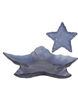 Vaciabolsillos Romimex Azul Vidrio Estrella 35 x 5 x 35 cm