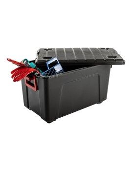 Caja Multiusos Iris Explorer Negro Con ruedas Con asas Polipropileno 110L (44,5 x 75 x 44,5 cm)