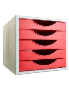 Archivador Modular Archivo 2000 ArchivoTec Serie 4000 5 cajones Din A4 Rojo 34 x 27 x 26 cm