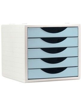 Archivador Modular Archivo 2000 ArchivoTec Serie 4000 5 cajones Din A4 Azul Pastel 34 x 27 x 26 cm