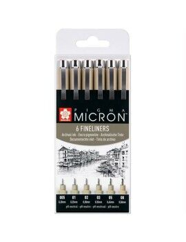 Conjunto de Canetas de Feltro Talens Sakura Pigma Micron Fineliner Preto