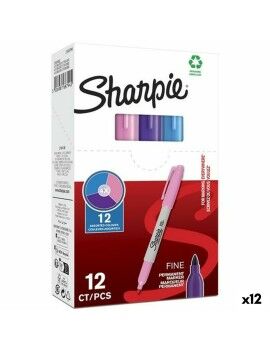 Rotulador permanente Sharpie Morado Rosa Turquesa (12 Unidades)