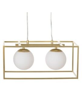 Candeeiro de teto 45 x 20 x 20 cm Cristal Dourado Metal Branco