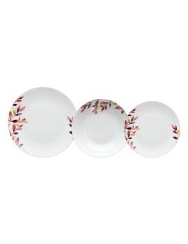 Louça 18 Peças Folhas Porcelana 1 cm