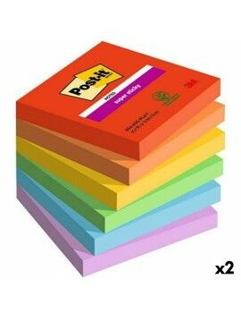 Notas Adesivas Post-it Super Sticky Multicolor 6 Peças 76 x 76 mm (2 Unidades)