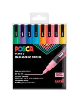 Conjunto de Marcadores Uni-Ball PC-3M 8 Peças Multicolor