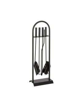 Utensílios para a Lareira EDM 85751 Preto Ferro Fundido 23 x 68,5 cm (4 Peças)