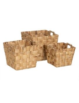 Conjunto de Cestos Bege Fibra natural 40 x 40 x 35 cm (3 Unidades)