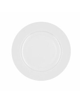 Prato de Jantar Bidasoa Glacial Ala Ancha Branco Cerâmica 25 cm (6 Unidades) (Pack 6x)