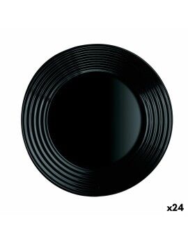 Plato de Postre Luminarc Harena Negro Vidrio (19 cm) (24 Unidades)