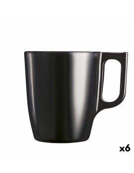 Caneca Luminarc Flashy Preto 250 ml Vidro (6 Unidades)