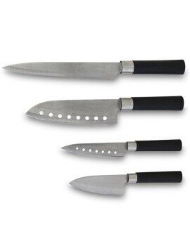 Set de Cuchillos Cecotec Santoku Negro Acero Inoxidable Fibra de carbono (4 pcs)