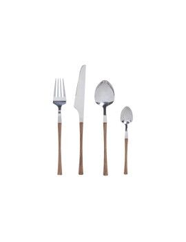 Faqueiro DKD Home Decor Natural Prateado Aço inoxidável (2,6 x 1 x 23 cm) (16 pcs)