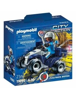 Playset de Vehículos Playmobil City Action: Policeman and Quad 71092 Policía 21 Piezas