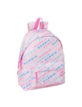 Mochila Escolar Barbie Logomania Rosa Claro 33 x 42 x 15 cm