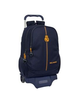 Mochila Escolar com Rodas Real Madrid C.F. 2nd Kit 24/25 Azul Marinho 32 x 44 x 16 cm