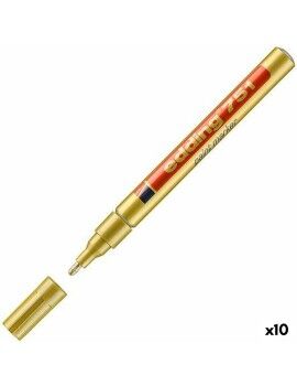 Rotulador permanente Edding 751 Dorado 1-2 mm (10 Unidades)