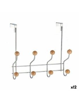 Perchero para Puertas Marrón Madera Metal 29 x 9 x 28 cm (12 Unidades)