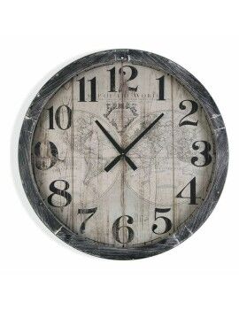 Reloj de Pared Versa Map World Madera MDF (6,5 x 76,5 x 76,5 cm)