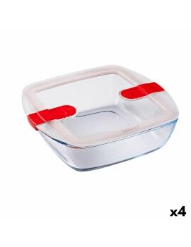 Fiambrera Hermética Pyrex Cook & Heat 25 x 22 x 7 cm 2,2 L Transparente Vidrio (4 Unidades)