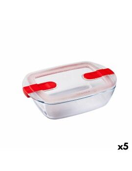 Fiambrera Hermética Pyrex Cook&heat 1,1 L 24 x 15,5 x 7 cm Transparente Vidrio (5 Unidades)