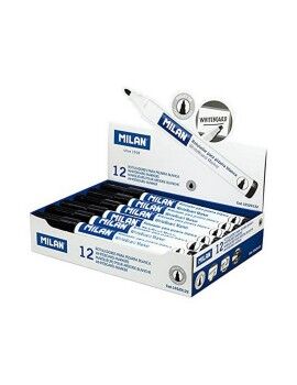 Rotuladores Milan Pizarra blanca 12 Unidades Negro PVC