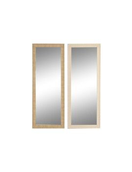 Espejo de pared Home ESPRIT Marrón Natural Scandi 74 X 2 X 194 cm (2 Unidades)