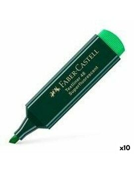 Conjunto de Marcadores Fluorescentes Faber-Castell Textliner 48 Verde (10 Unidades)