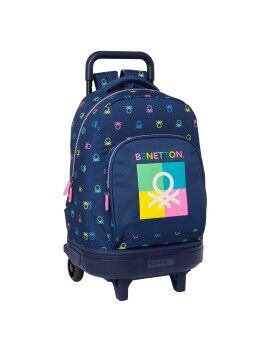 Mochila Escolar Benetton Cool Azul Marinho 33 x 45 x 22 cm