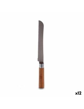 Cuchillo de Sierra 2,8 x 2,5 x 32 cm Acero Inoxidable Bambú (12 Unidades)