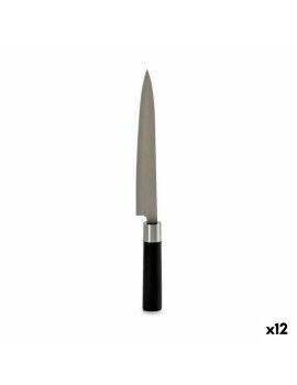 Cuchillo de Cocina 3,5 x 33,5 x 2,2 cm Plateado Negro Acero Inoxidable Plástico (12 Unidades)