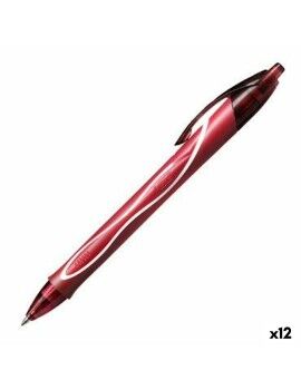 Esferográfica de gel Bic Gel-ocity Quick Dry Vermelho 0,3 mm (12 Unidades)