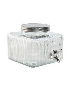 Dispensador de Agua Home ESPRIT Transparente Metal Silicona Cristal ABS 3,5 L 19 x 25 x 16 cm