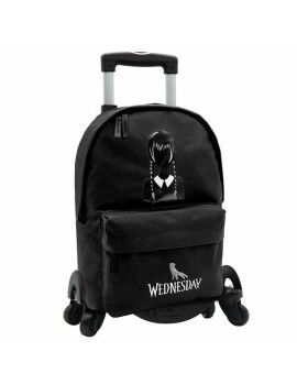 Mochila Escolar com Rodas Wednesday Preto 43 x 31 x 13,5 cm