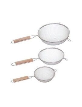 Set de Coladores Secret de Gourmet Madera Acero Inoxidable (3 Piezas)