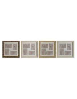 Marco de Fotos Home ESPRIT Marrón Beige Natural Marfil Cristal Poliestireno Escandinavo 38 x 2 x...