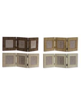 Marco de Fotos Home ESPRIT Marrón Beige Natural Marfil Cristal Poliestireno 47 X 2 X 16 cm (4...