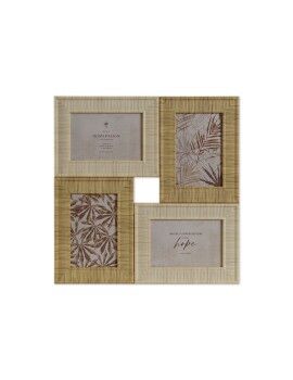 Marco de Fotos Home ESPRIT Beige Natural Cristal Poliestireno Escandinavo 36 X 2 X 36 cm