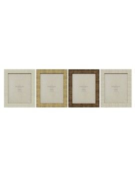 Marco de Fotos Home ESPRIT Beige Natural Cristal Poliestireno Escandinavo 25,5 X 2 X 30,5 cm (4...