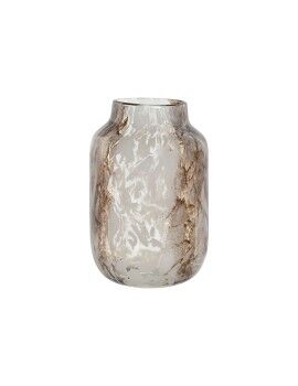 Vaso Home ESPRIT Branco Castanho Cristal Moderno 13 x 13 x 19,5 cm